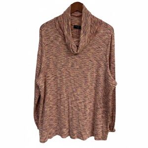 Lane Bryant Space Dye Cowl Neck Tunic Top Pink Purple Size 18/20